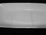 ❤️ Corelle FROST 10x5 APPETIZER TRAY Plate SERVING White Trees Silver Moonbeams