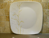 ❤️ 1 Corelle Market Street GILDED WOODS Square LUNCH or DINNER PLATE Silver Gold