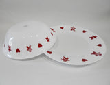 ❤️ 2-pc Corelle GINGERBREAD MEN & HEARTS Christmas PLATTER & SERVING BOWL Valentines