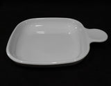 ❤️ NEW CorningWare GRAB-IT SNACK PLATE Square White P-185-B Pyroceram Tab Handle