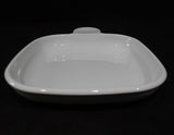 ❤️ NEW CorningWare GRAB-IT SNACK PLATE Square White P-185-B Pyroceram Tab Handle