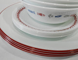❤️ 12-pc Corelle HARBOR TOWN Dinnerware Set / FISH Fishing Boat Red Blue Gray