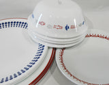 ❤️ 20-pc Corelle HARBOR TOWN Dinnerware Set / FISH Fishing Boat Red Blue Dots Gray