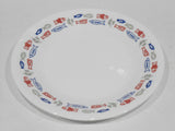 ❤️ Corelle HARBOR TOWN 6.75" BREAD PLATE *Red Blue Fish Nautical Coastal Ocean