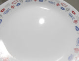 1 GUC Corelle HARBOR TOWN 8.5" Lunch Plate *RED BLUE GRAY FISH Coastal Nautical