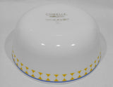 ❤️ 4-pc CORELLE MilkGlass HARMONY BOWL SET 46-oz Serving & 12-oz / Yellow Blue Dots