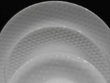 12-pc Corelle HONEYBEE DINNERWARE SET Plates Bowls *White Embossed Honeycomb