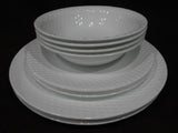 12-pc Corelle HONEYBEE DINNERWARE SET Plates Bowls *White Embossed Honeycomb