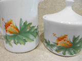 CORELLE Corning Porcelain HUMMINGBIRD Cream Sugar Set Tropical Floral