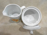 CORELLE Corning Porcelain HUMMINGBIRD Cream Sugar Set Tropical Floral