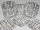NEW 6 Corelle SQUARE IMANI Appetizer BREAD PLATES *Ochre Black Indigenous Fabric