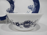 NEW 12-pc Corelle INDIGO BLOOMS Dinnerware Set Dark Blue Band w/Floral Sketch