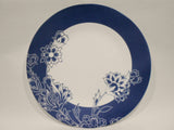 NEW 12-pc Corelle INDIGO BLOOMS Dinnerware Set Dark Blue Band w/Floral Sketch