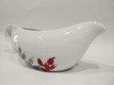 Corelle Coordinates KYOTO LEAVES 2-Cup GRAVY BOAT 9" Porcelain Red Gray Leaves