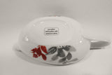 Corelle Coordinates KYOTO LEAVES 2-Cup GRAVY BOAT 9" Porcelain Red Gray Leaves