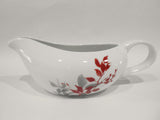 Corelle Coordinates KYOTO LEAVES 2-Cup GRAVY BOAT 9" Porcelain Red Gray Leaves