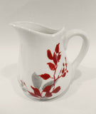 CORELLE Coordinate KYOTO LEAVES Porcelain CREAM / SYRUP PITCHER Red Gray Leaves