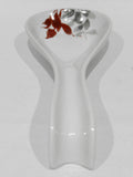 ❤️ CORELLE Coordinate KYOTO LEAVES Porcelain 8.75" x 4" SPOON REST Watercolor Red Gray