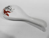 ❤️ CORELLE Coordinate KYOTO LEAVES Porcelain 8.75" x 4" SPOON REST Watercolor Red Gray