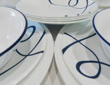 ❤️ NEW 16-pc Corelle LIA DINNERWARE SET / Plates Bowls Cobalt Blue Curly Swirls