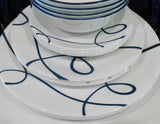 ❤️ 20-pc Corelle LIA ROUND Dinnerware Set / Plates Bowls Mugs Cobalt Blue Curly Swirls