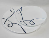 ❤️ Corelle LIA Cobalt Blue Curly Swirls U-PICK 8.5" LUNCH or 10.25" DINNER PLATE