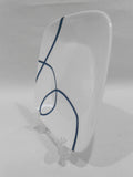 ❤️ NEW 1 Corelle LIA SQUARE 6.5" APPETIZER Bread PLATE / Cobalt Blue Curly Swirls