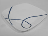 ❤️ NEW 1 Corelle LIA SQUARE 6.5" APPETIZER Bread PLATE / Cobalt Blue Curly Swirls