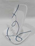 ❤️ NEW 4 Corelle LIA SQUARE 6.5" APPETIZER Bread PLATES / Cobalt Blue Curly Swirls