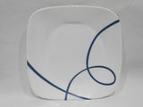 ❤️ NEW 1 Corelle LIA SQUARE 6.5" APPETIZER Bread PLATE / Cobalt Blue Curly Swirls
