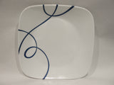 NEW 1 Corelle LIA SQUARE 9" SALAD PLATE Lunch / Cobalt Blue Curly Swirls