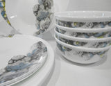 ❤️ 12-pc Corelle LUMOS Dinnerware Set / Sparkling Droplet Bubbles of Muted Colors