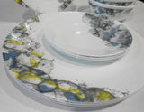 ❤️ 12-pc Corelle LUMOS Dinnerware Set / Sparkling Droplet Bubbles of Muted Colors