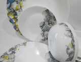 ❤️ 12-pc Corelle LUMOS Dinnerware Set / Sparkling Droplet Bubbles of Muted Colors