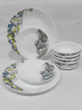 ❤️ 12-pc Corelle LUMOS Dinnerware Set / Sparkling Droplet Bubbles of Muted Colors