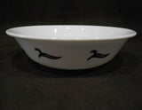 ❤️ 1 Corelle Corning LYRICS 10-oz DESSERT BOWL Fruit Sauce BLACK Tulip Leaves