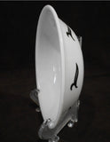 ❤️ 1 Corelle Corning LYRICS 10-oz DESSERT BOWL Fruit Sauce BLACK Tulip Leaves