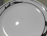 ❤️ HTF 1 Corelle Corning LYRICS 8.5" LUNCH PLATE Salad / Black Floral Leaves
