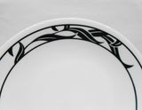 ❤️ HTF 1 Corelle Corning LYRICS 8.5" LUNCH PLATE Salad / Black Floral Leaves