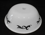 ❤️ 1 Corelle Corning LYRICS 1-Qt SERVING BOWL Mixing Vegetable / BLACK Tulip Leaves