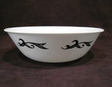 ❤️ 1 Corelle Corning LYRICS 1-Qt SERVING BOWL Mixing Vegetable / BLACK Tulip Leaves
