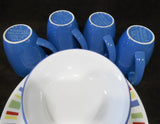❤️ 16-pc Corelle MEMPHIS Dinnerware Set w/Mugs *Red Blue Green Yellow Blocks