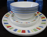 ❤️ 16-pc Corelle MEMPHIS Dinnerware Set w/Mugs *Red Blue Green Yellow Blocks