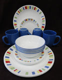 ❤️ 16-pc Corelle MEMPHIS Dinnerware Set w/Mugs *Red Blue Green Yellow Blocks