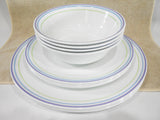 12-pc Corelle MOONGLOW Dinnerware Set Dinner Lunch Plate Bowl *Purple Blue Green