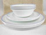 12-pc Corelle MOONGLOW Dinnerware Set Dinner Lunch Plate Bowl *Purple Blue Green