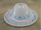 ☕︎ 2-pc CORELLE Corning MORNING BLUE HOOK CUP & SAUCER *Vitrelle Glass Floral