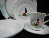 ❤️ NEW 5-pc Corelle OUTER BANKS Dinnerware PLACE SETTING Lighthouse Nautical