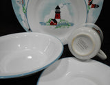 ❤️ NEW 5-pc Corelle OUTER BANKS Dinnerware PLACE SETTING Lighthouse Nautical