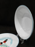 ❤️ Corelle OUTER BANKS 18-oz SOUP BOWL 7.25" Powder Blue Rim / Lighthouse Nautical